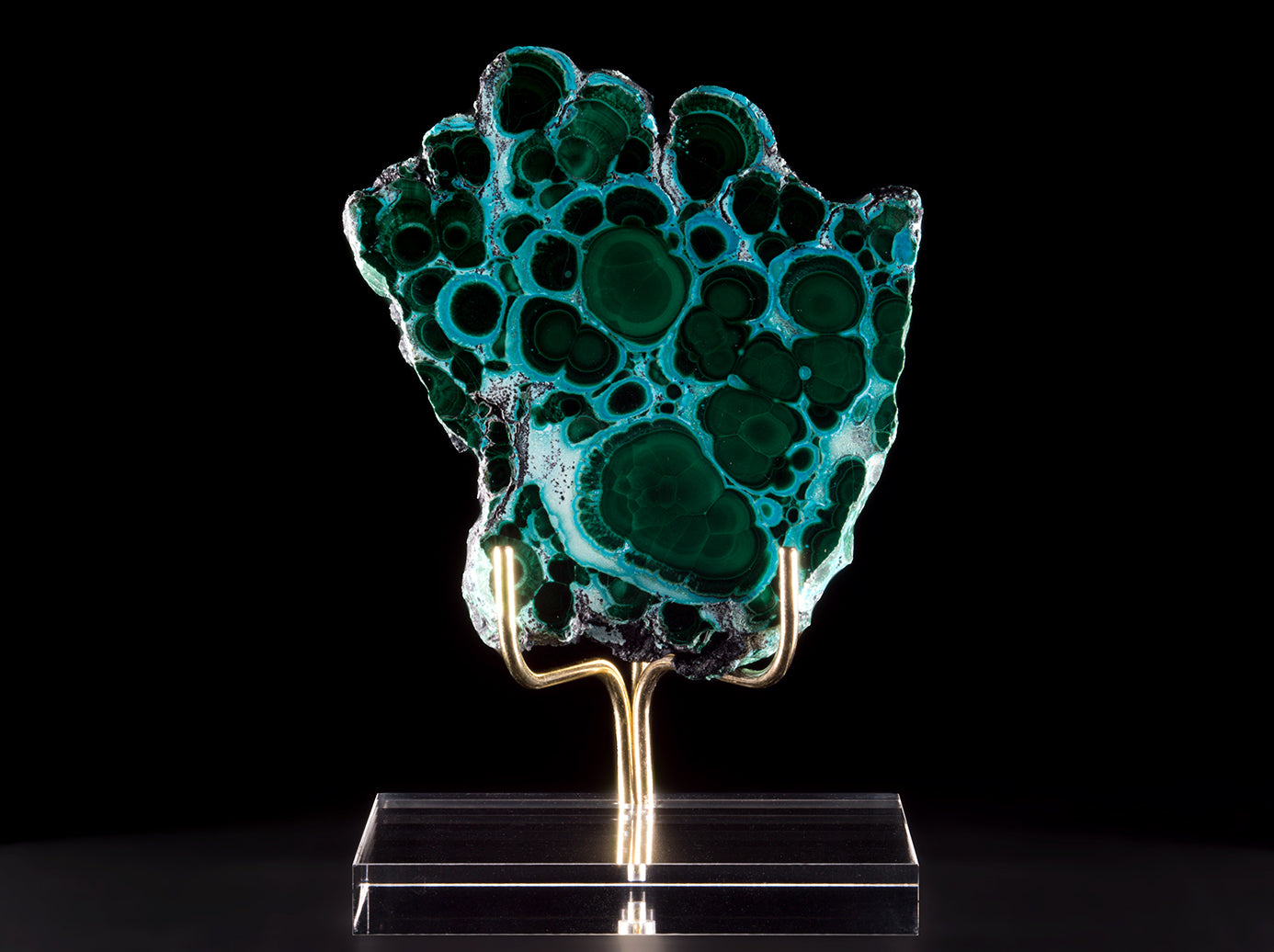 Malachite & Chrysocolla Slice on Base