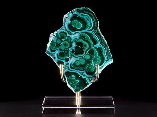 Malachite & Chrysocolla Slice on Base