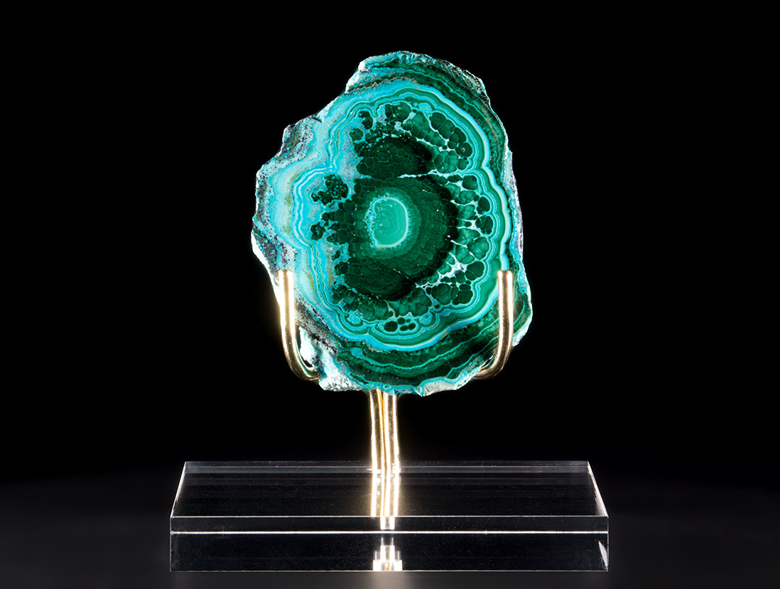 Malachite & Chrysocolla Slice on Base