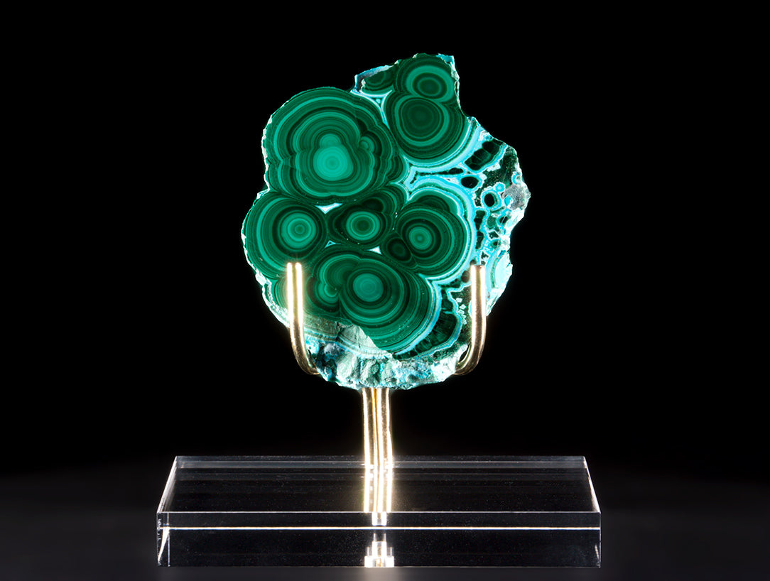 Malachite & Chrysocolla Slice on Base