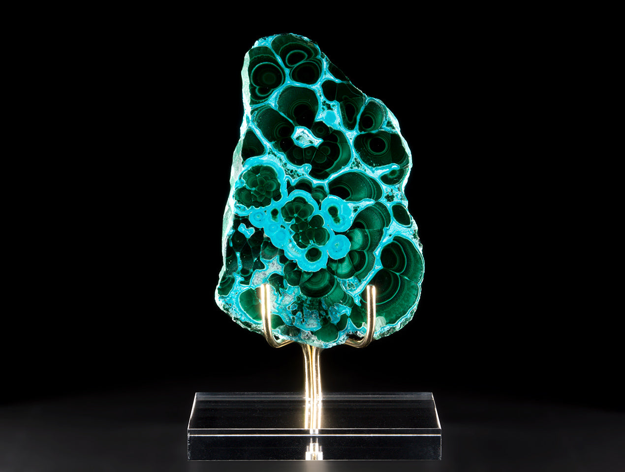 Malachite & Chrysocolla Slice on Base