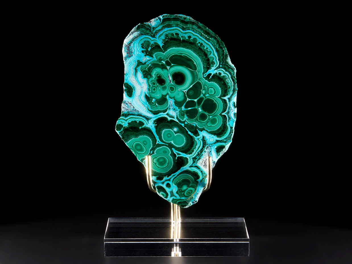 Malachite & Chrysocolla Slice on Base