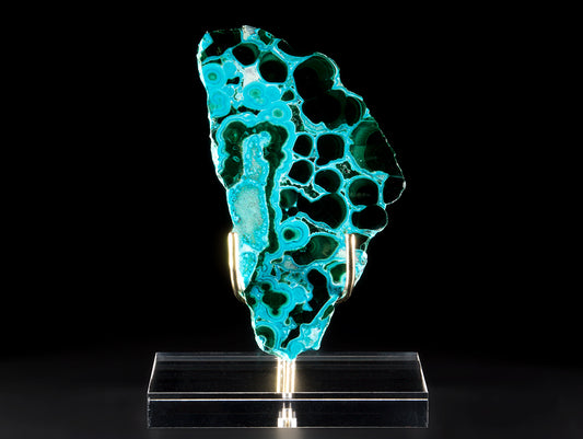 Malachite & Chrysocolla Slice on Base