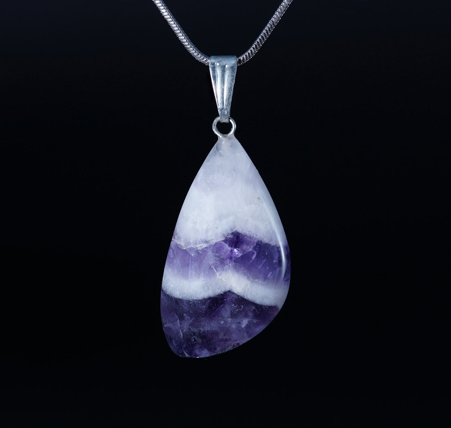 Chevron Amethyst Pendant