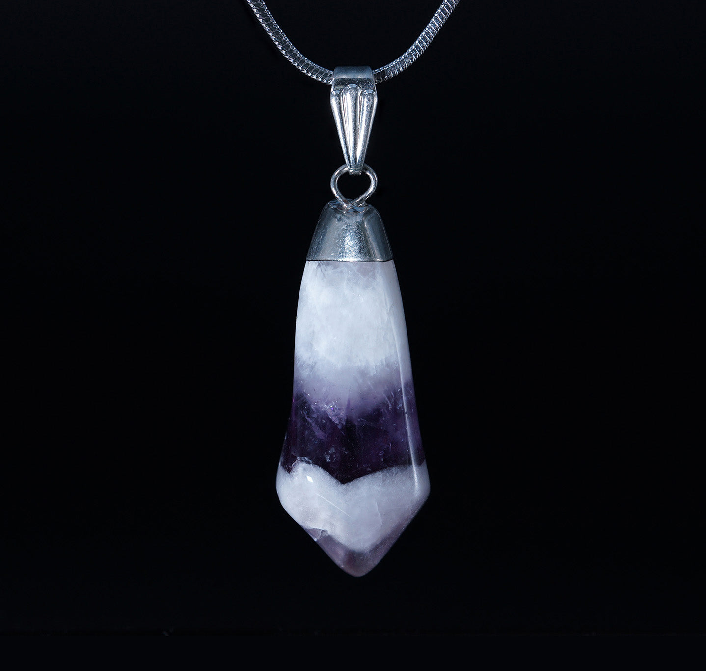 Chevron Amethyst Pendant